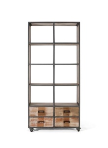 BIBLIOTECA/ORGANIZATOR 190CM, MULTICOLOR, LEMN MASIV RECICLAT SI METAL, GINER Y COLOMER