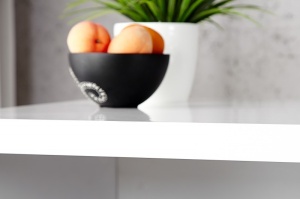 BIROU ALB 120CM, FAST TRADE 15806 DIN MDF, HIGH GLOSS DESIGN MODERN - Img 5