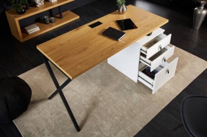 BIROU MODERN, LOFT 140CM, COD 41213, DIN MDF INFOLIAT SI METAL - Img 3