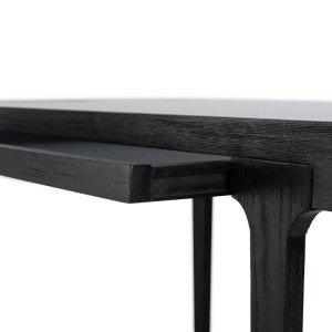 BIROU MONFORT, TRANSPARENT/NEGRU, 130 CM, DIN FURNIR DE FRASIN SI STICLA SECURIZATA, STIL MODERN, B2 - Img 4