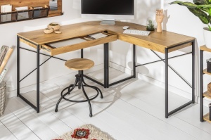 BIROU PE COLT, STUDIO, COD 40625, DIN METAL SI MDF, CULOAREA STEJARULUI - Img 5