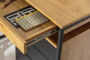 BIROU PE COLT, STUDIO, COD 40625, DIN METAL SI MDF, CULOAREA STEJARULUI - Img 7