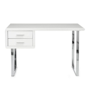 BIROU VEGA 120CM, CU 2 SERTARE, METAL SI MDF LUCIOS, COD 4669 - Img 2