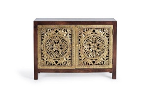 BUFET 110CM, MARO/AURIU, DIN LEMN DE MANGO SCULPTAT, GINER Y COLOMER