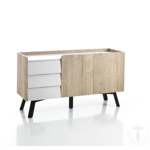 BUFET/COMODA 128CM, BERLIN, COD 3954, STIL MODERN, REALIZATA DIN PANOURI ECO DIN LEMN SI MDF - Img 1