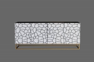 BUFET/COMODA LIVING 177CM, VULCANO, LEMN DE MANGO SI CADRUL DIN METAL, ARTIM GROUP COLLECTION - Img 2