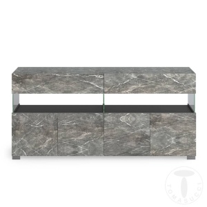 BUFET LIVING 172CM, FLOAT MARBLE, COD 5063, STIL MODERN, REALIZATA DIN PANOURI LAMINATE, EFECT MARMURA - Img 2