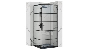 CABINA DE DUS REA CONCEPT, CULISANTA, 80x80 CM, NEGRU, DIN STICLA, CALITATE SUPERIOARA