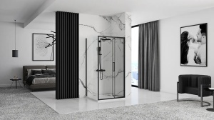 CABINA DE DUS REA RAPID FOLD, PLIABILA, 100x90CM, NEGRU, DIN STICLA, CALITATE SUPERIOARA - Img 4