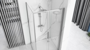 CABINA DE DUS REA RAPID SLIDE, CULISANTA, 150x100CM, CROM, DIN STICLA, CALITATE SUPERIOARA - Img 4