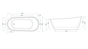CADA FREESTANDING CORI, 170 CM, ALB, DIN ACRIL, CALITATE SUPERIOARA - Img 7