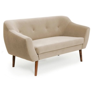 CANAPEA 2 LOCURI BERGAMO, BEJ/NUC, DESIGN SCANDINAV