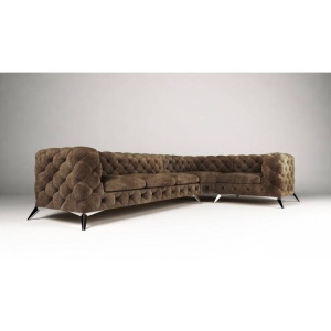 CANAPEA 3+C+1 LOCURI, CHESTERFIELD, CHELSEA, DIN STOFA DE CALITATE, 323CM, CULOARE PERSONALIZATA - Img 4