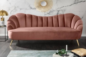 CANAPEA ARIELLE, 220CM, COD 40750, ROZ INCHIS, DESIGN RETRO - Img 1