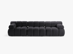 CANAPEA BELLIS, CU 3 LOCURI, GRI GRAFIT, CU TAPITERIE DIN TEXTIL BOUCLE ROLF, MICADONI