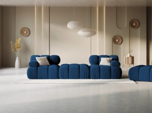 CANAPEA/COLTAR MODULAR BELLIS, 3 LOCURI, 188 CM, ALBASTRU 81, TAPITERIE DIN CATIFEA, DESIGN DEOSEBIT