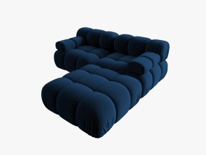 CANAPEA/COLTAR MODULAR BELLIS, 3 LOCURI, 188 CM, ALBASTRU 81, TAPITERIE DIN CATIFEA, DESIGN DEOSEBIT - Img 4