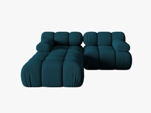 CANAPEA/COLTAR MODULAR BELLIS, 3 LOCURI, 188 CM, BLEUMARIN 87, TAPITERIE DIN CATIFEA 3D, DESIGN DEOSEBIT