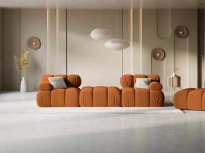 CANAPEA/COLTAR MODULAR BELLIS, 3 LOCURI, 188 CM, SCORTISOARA 56, TAPITERIE DIN CATIFEA, DESIGN DEOSEBIT
