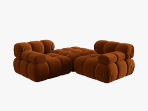 CANAPEA/COLTAR MODULAR BELLIS, 3 LOCURI, 188 CM, SCORTISOARA 56, TAPITERIE DIN CATIFEA, DESIGN DEOSEBIT - Img 2