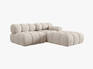 CANAPEA/COLTAR MODULAR BELLIS DREAPTA, 3 LOCURI, 282 CM, BEJ DESCHIS 23, TAPITERIE DIN CATIFEA 3D, DESIGN DEOSEBIT - Img 5