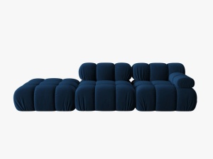 CANAPEA/COLTAR MODULAR BELLIS STANGA, 3 LOCURI, 282 CM, ALBASTRU 81, TAPITERIE DIN CATIFEA, DESIGN DEOSEBIT