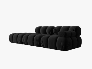 CANAPEA/COLTAR MODULAR BELLIS STANGA, 3 LOCURI, 282 CM, NEGRU 100, TAPITERIE DIN CATIFEA, DESIGN DEOSEBIT - Img 4