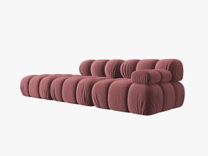 CANAPEA/COLTAR MODULAR BELLIS STANGA, 3 LOCURI, 282 CM, ROZ 63, TAPITERIE DIN CATIFEA, DESIGN DEOSEBIT - Img 3