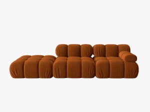 CANAPEA/COLTAR MODULAR BELLIS STANGA, 3 LOCURI, 282 CM, SCORTISORA 56, TAPITERIE DIN CATIFEA, DESIGN DEOSEBIT