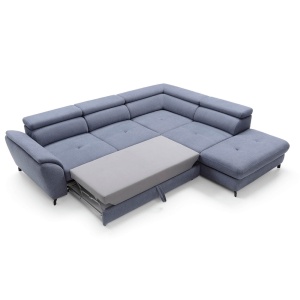 CANAPEA COPER, MODEL DREAPTA, GRI, DIN TEXTIL/STOFA, EXTENSIBIL, SPATIU DEPOZITARE, STIL MODERN, TK - Img 2