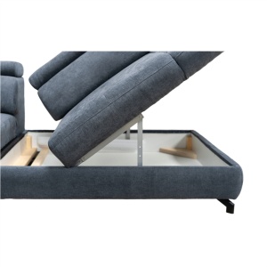 CANAPEA COPER, MODEL DREAPTA, GRI, DIN TEXTIL/STOFA, EXTENSIBIL, SPATIU DEPOZITARE, STIL MODERN, TK - Img 6