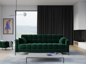 CANAPEA CU 4 LOCURI, MAMAIA VERDE SMARALD BLUVEL, CU TAPITERIE DIN CATIFEA, MICADONI