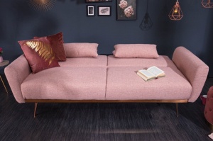 CANAPEA EXTENSIBILA 210CM, ROZ PUDRA, BELLEZZA, COD 39913, STIL RETRO - Img 3