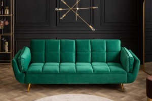 CANAPEA EXTENSIBILA 215CM, DIN LEMN SI CATIFEA VERDE SMARALD, ARTIM GROUP SELECTION