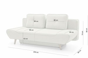 CANAPEA EXTENSIBILA DORIAN, BEJ, GRUPA I, CONFECTIONATA DIN LEMN, SPUMA POLIURETANICA SI METAL, STIL MODERN - Img 2