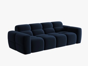 CANAPEA LISA, 4 LOCURI, 265 CM, ALBASTRU ROYAL, TAPITERIE DIN CATIFEA, DESIGN DEOSEBIT - Img 3