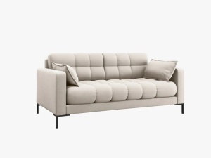 CANAPEA MAMAIA, 2 LOCURI, 152 CM, BEJ 04/NEGRU, TAPITERIE DIN STOFA FINA, DESIGN DEOSEBIT