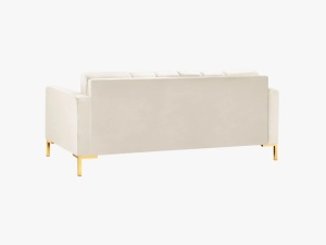 CANAPEA MAMAIA, 2 LOCURI, 152 CM, BEJ DESCHIS 22/AURIU, TAPITERIE DIN CATIFEA, DESIGN DEOSEBIT - Img 4