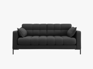 CANAPEA MAMAIA, 2 LOCURI, 152 CM, GRI INCHIS 97/NEGRU, TAPITERIE DIN STOFA FINA, DESIGN DEOSEBIT - Img 2