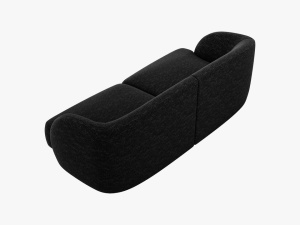 CANAPEA MILEY, 2 LOCURI, 180 CM, NEGRU 19, TAPITERIE CHENILLE, DESIGN DEOSEBIT - Img 2