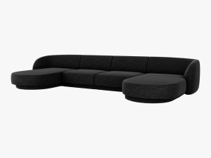 CANAPEA MILEY, 5 LOCURI, 330 CM, NEGRU 19, TAPITERIE CHENILLE, DESIGN DEOSEBIT