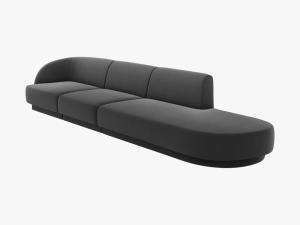 CANAPEA MILEY DREAPTA, 4 LOCURI, 325 CM, GRI 14, TAPITERIE DIN CATIFEA, DESIGN DEOSEBIT