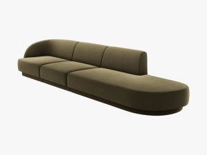 CANAPEA MILEY DREAPTA, 4 LOCURI, 325 CM, VERDE 77, TAPITERIE DIN CATIFEA, DESIGN DEOSEBIT
