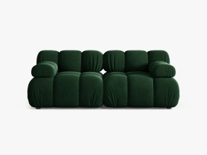 CANAPEA MODDULARA BELLIS, CU 2 LOCURI, VERDE SMARALD, CU TAPITERIE DIN CATIFEA BLUVEL, MICADONI