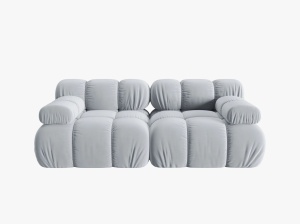 CANAPEA MODULARA BELLIS, 2 LOCURI, 188 CM, ALBASTRU DESCHIS 80, TAPITERIE DIN CATIFEA, DESIGN DEOSEBIT - Img 2