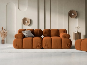 CANAPEA MODULARA BELLIS, 2 LOCURI, 188 CM, SCORTISOARA 56, TAPITERIE DIN CATIFEA, DESIGN DEOSEBIT