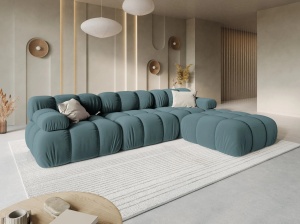 CANAPEA MODULARA BELLIS, 3 LOCURI, 282 CM, VERDE PETROL 87, TAPITERIE DIN CATIFEA, DESIGN DEOSEBIT