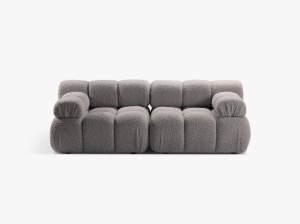 CANAPEA MODULARA BELLIS, CU 2 LOCURI, GRI DESCHIS, CU TAPITERIE DIN BOUCLE ROLF, MICADONI