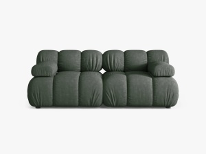 CANAPEA MODULARA BELLIS, CU 2 LOCURI, VERDE INCHIS, CU TAPITERIE DIN TEXTIL STRUCTURAT LIBERTY, MICADONI