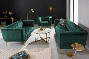CANAPEA NOBLESSE 2 LOCURI, 165CM, DE CULOARE VERDE SMARALD, COD 41247 - Img 2